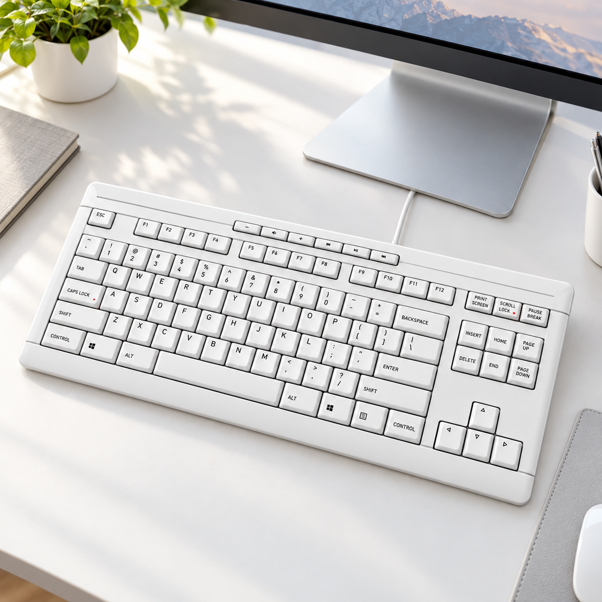 Compact Tenkeyless Wired Keyboard With Whisper Quiet Typing And Ergonomic Design