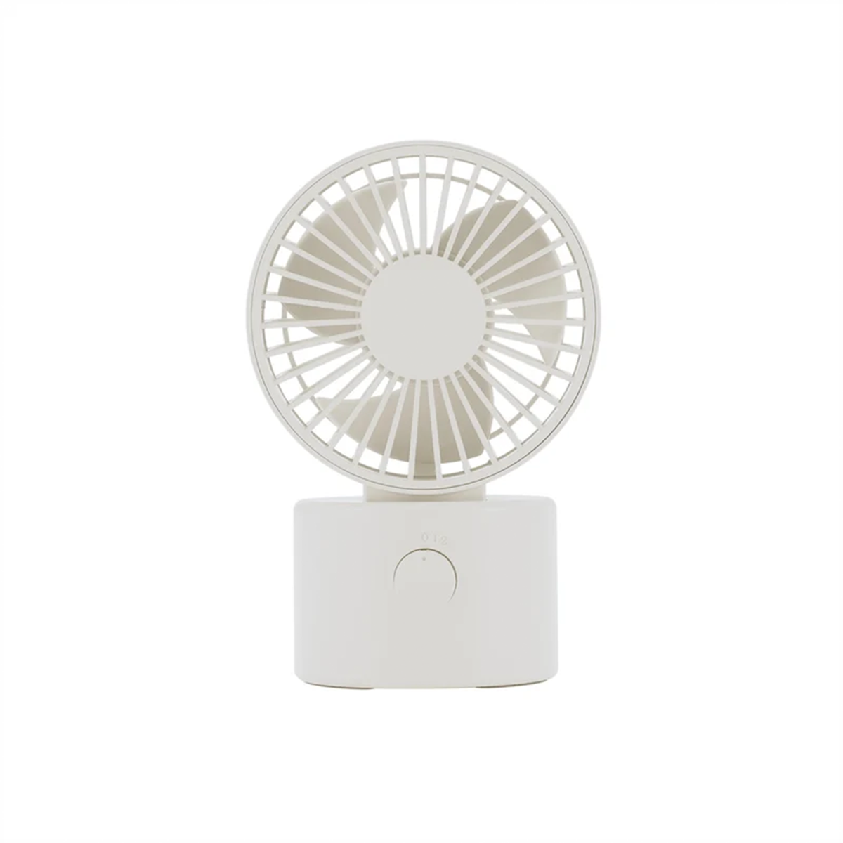 White Compact Cordless Usb-C Desk Fan With Horizontal Oscillation And Adjustable Angle