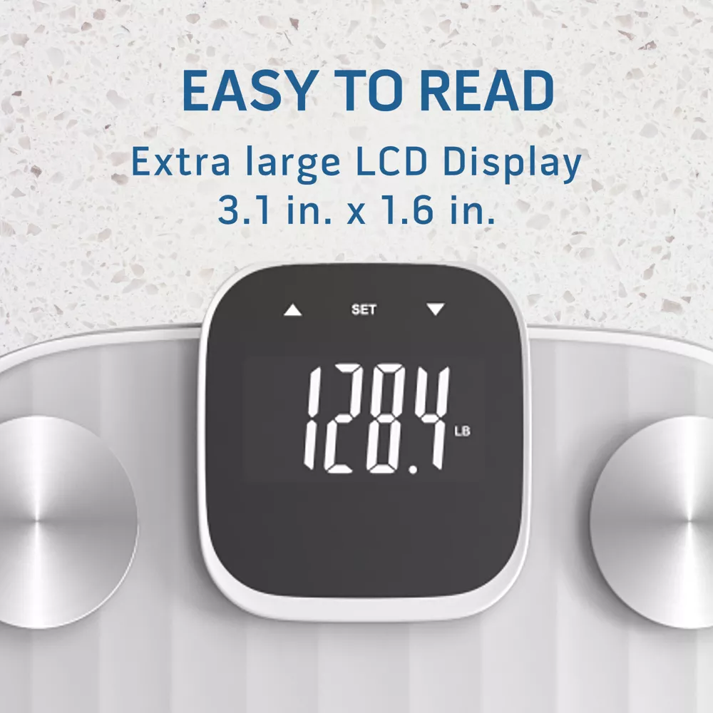 Digital Tempered Glass Bathroom Scale with Extra Large Display